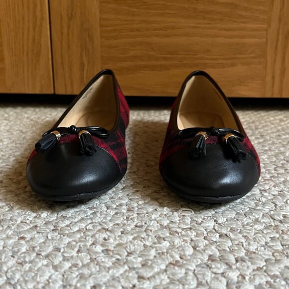 New Talbots Penelope Tassel Ballet Flats Red Plaid Round Toe  TALBOTS - Penelope Tassel Ballet Flats - Flannel Plaid -- NEW with Box